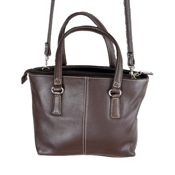 Fossil Handbags - Fossil Lightly Pebbled Brown Leather Crossbody/Shoulder Bag